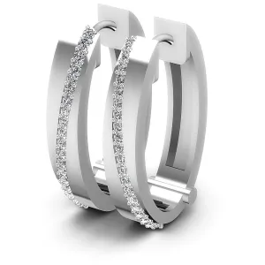 0.40 CT Round Cut Diamonds - Hoop &  Drop Earrings