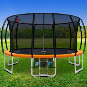 16FT Trampoline w/ Safety Net, Basketball Set, Ladder - Everfit