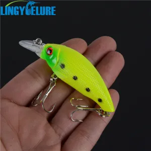 1PCS 4 Colors LINGYUE Plastic Hard Crank Crankbait Baits Fishing Lures Two Treble Hooks Pesca