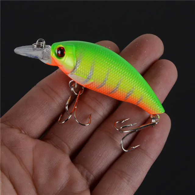 1PCS 4 Colors LINGYUE Plastic Hard Crank Crankbait Baits Fishing Lures Two Treble Hooks Pesca