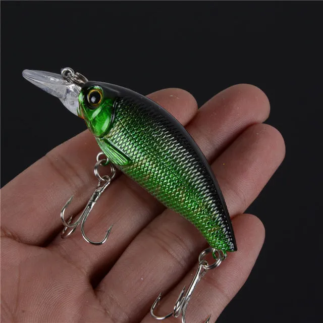 1PCS 4 Colors LINGYUE Plastic Hard Crank Crankbait Baits Fishing Lures Two Treble Hooks Pesca