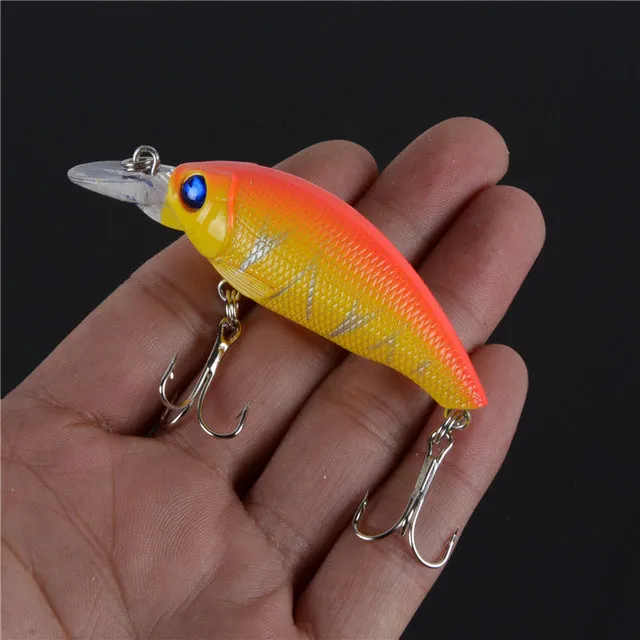 1PCS 4 Colors LINGYUE Plastic Hard Crank Crankbait Baits Fishing Lures Two Treble Hooks Pesca