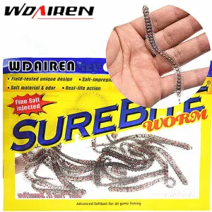 20 Pcs/lot 10cm 1.1g Artificial Sea Worms Earthworm Soft Fishing Lures Soft Bait Lifelike earthworm Takcle Grub Sea Fishing