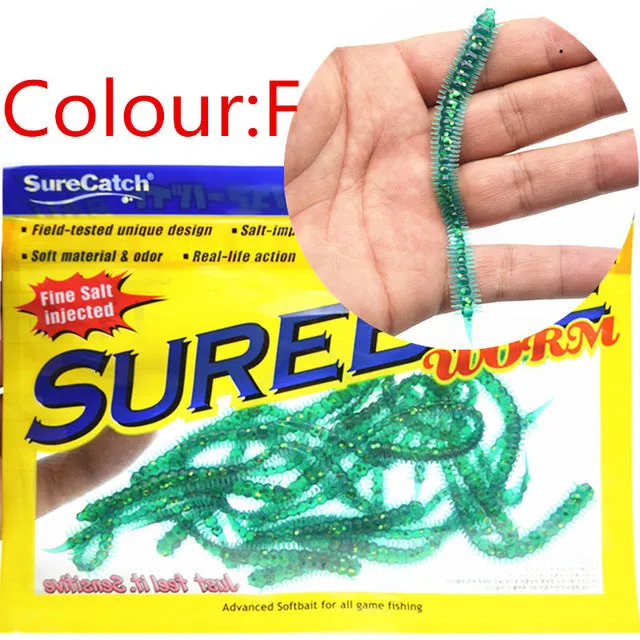 20 Pcs/lot 10cm 1.1g Artificial Sea Worms Earthworm Soft Fishing Lures Soft Bait Lifelike earthworm Takcle Grub Sea Fishing