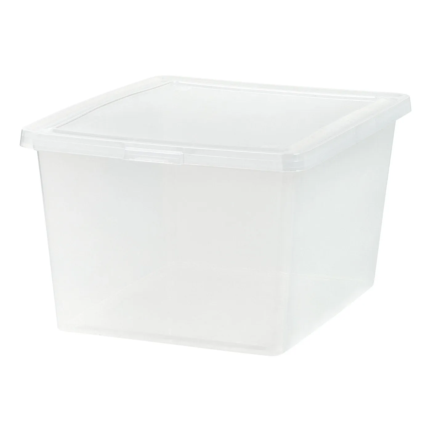 24.5 Quart Plastic Storage Bin Tote Organizing Container with Latching Lid for Shoes, Heels, Action Figures, Crayons/Pens, Art Supplies, Stackable and Nestable, 4 Pack, Clear