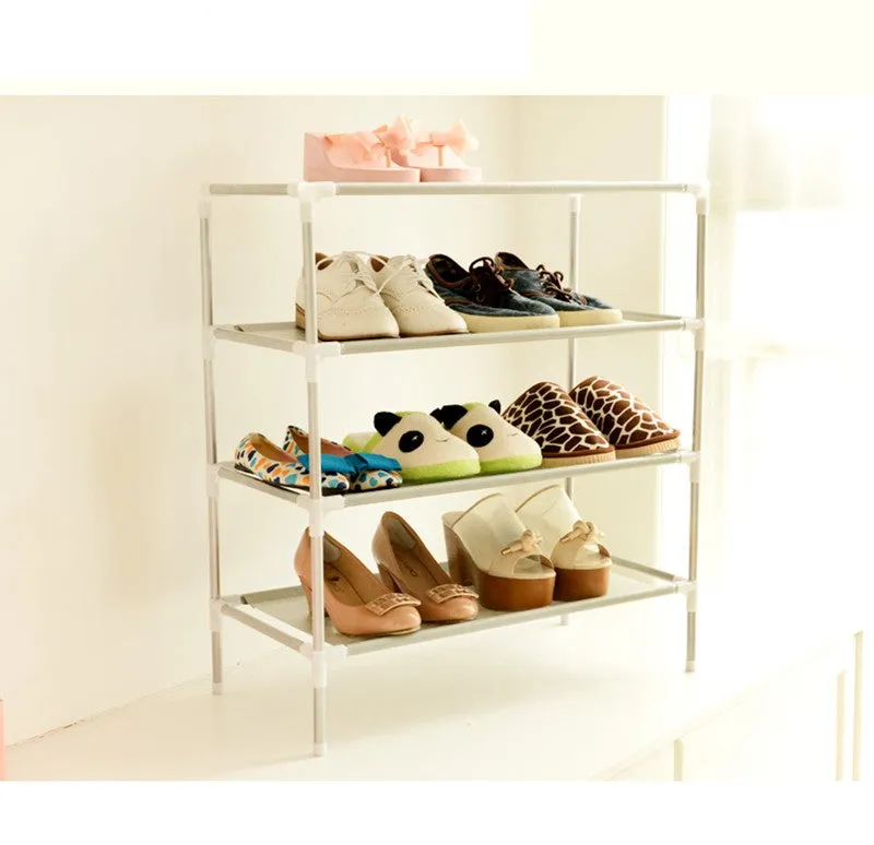 4 Tier Stackable Shoe Rack Shoe Storage Organizer