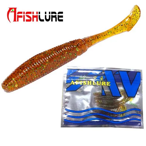 6pcs/lot T Tail Soft Worm 3.2g 75mm Paddle Tail Lure wobbler fishing soft lure for bass Fishing Bait Grub Swimbait Fishing Lure