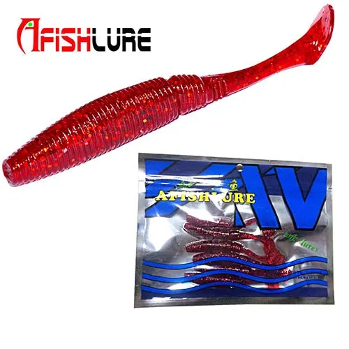 6pcs/lot T Tail Soft Worm 3.2g 75mm Paddle Tail Lure wobbler fishing soft lure for bass Fishing Bait Grub Swimbait Fishing Lure