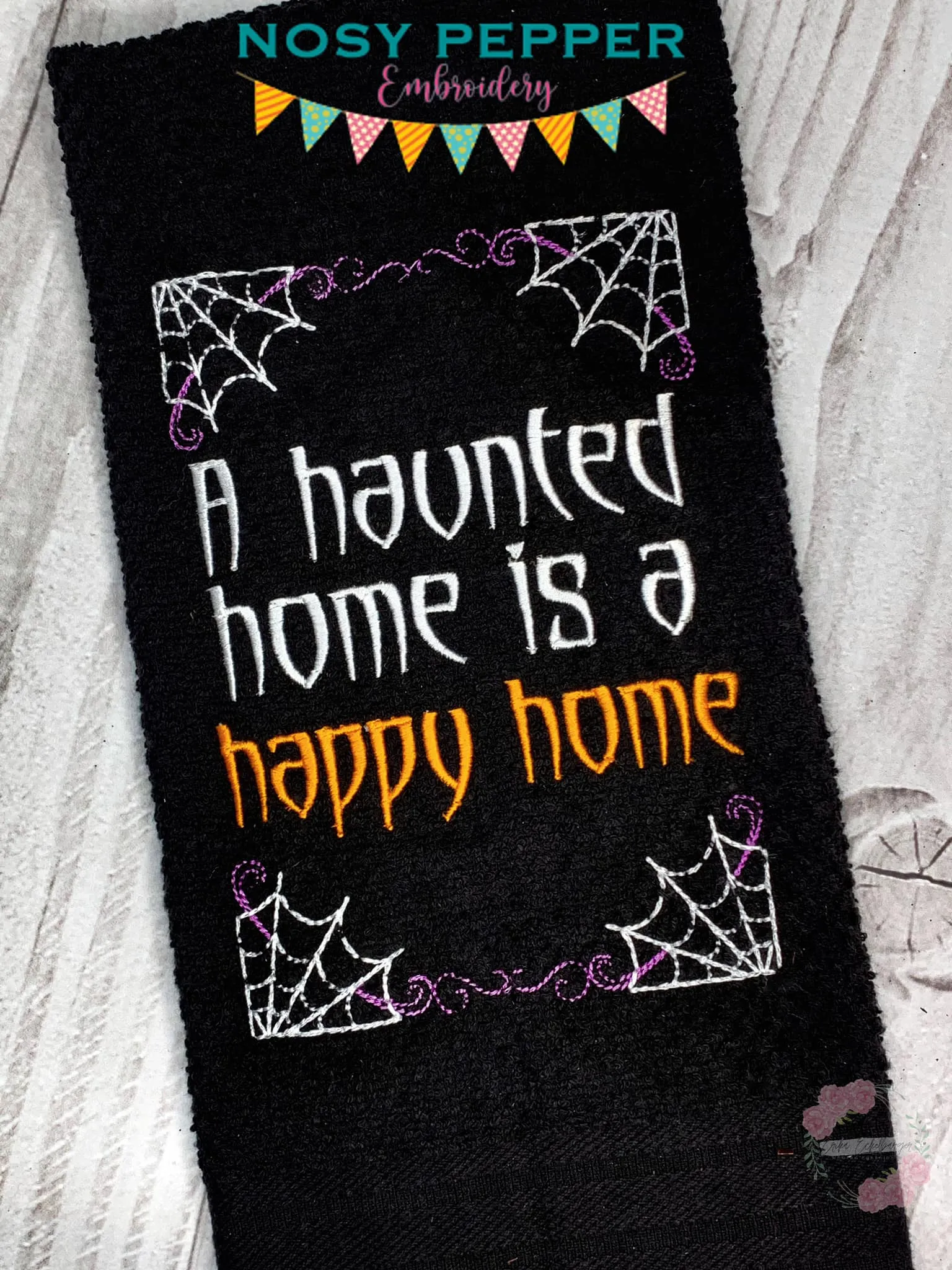 A Haunted Home Is A Happy Home machine embroidery design (4 sizes included) DIGITAL DOWNLOAD