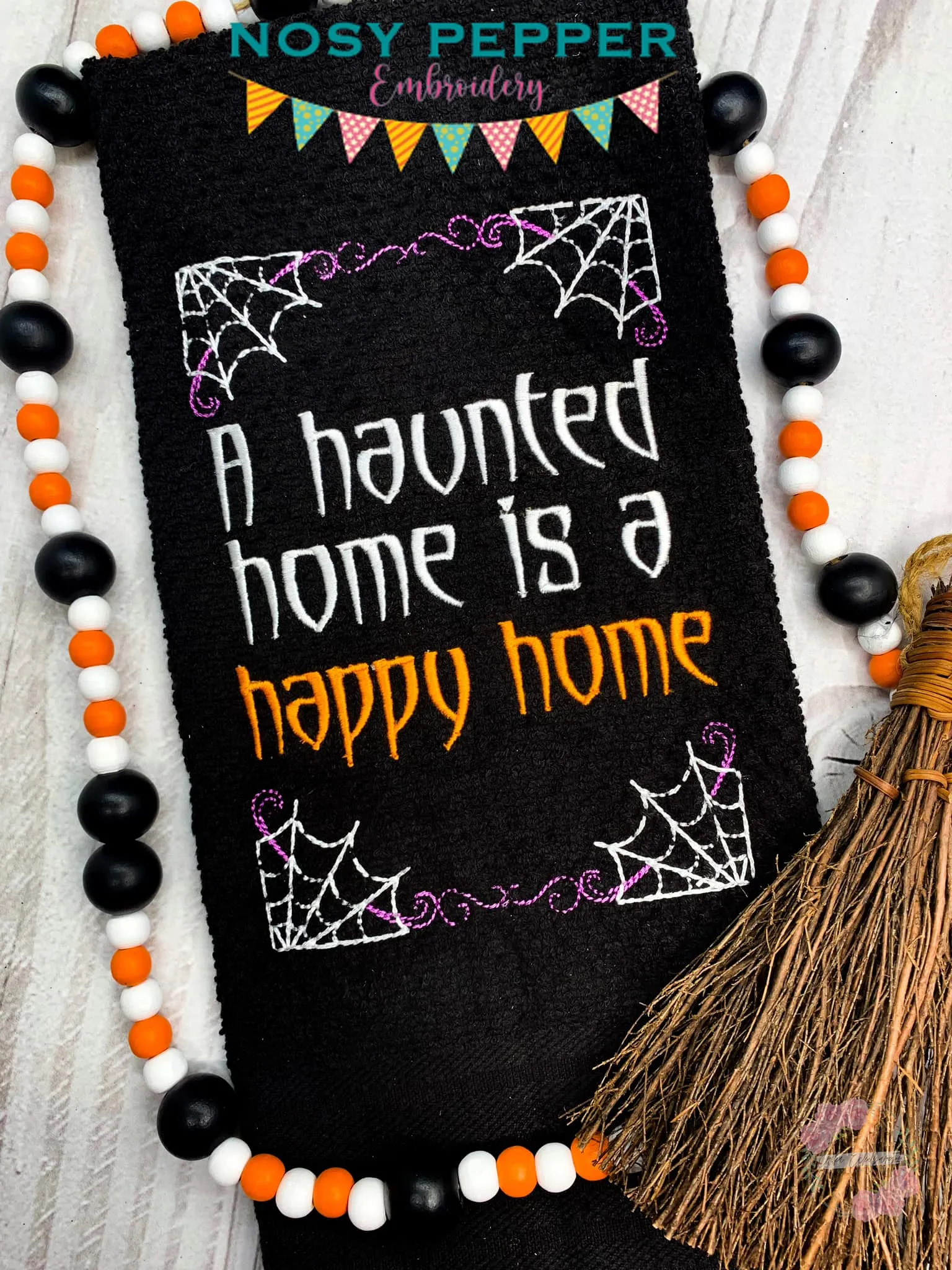 A Haunted Home Is A Happy Home machine embroidery design (4 sizes included) DIGITAL DOWNLOAD