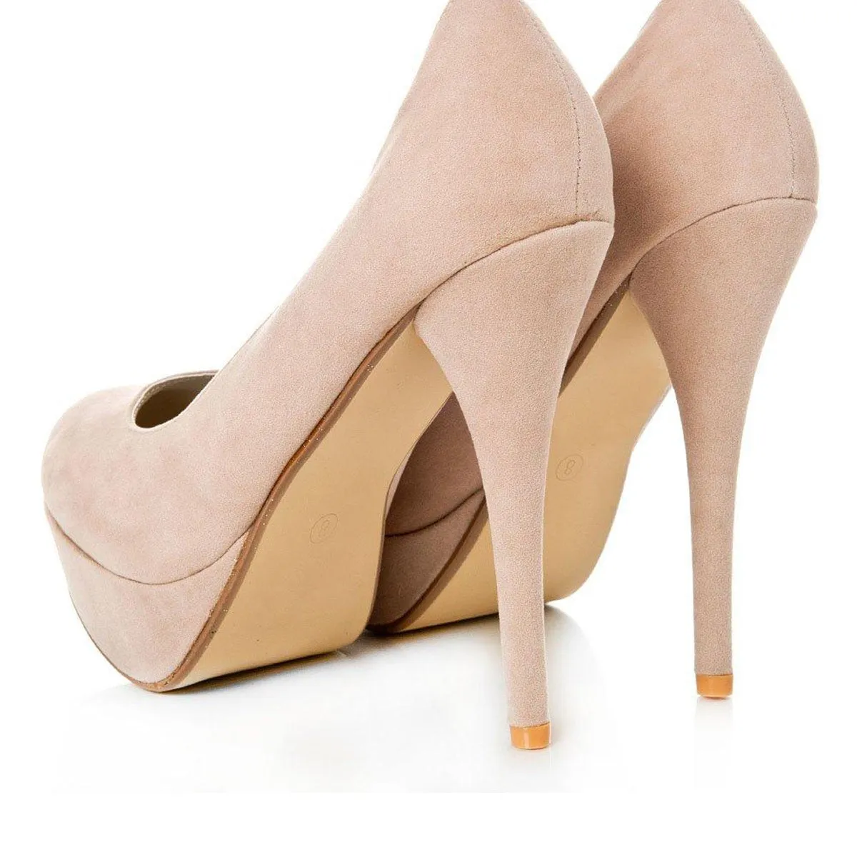 AAINA  Round Toe Concealed Platform High Heel Court Shoe