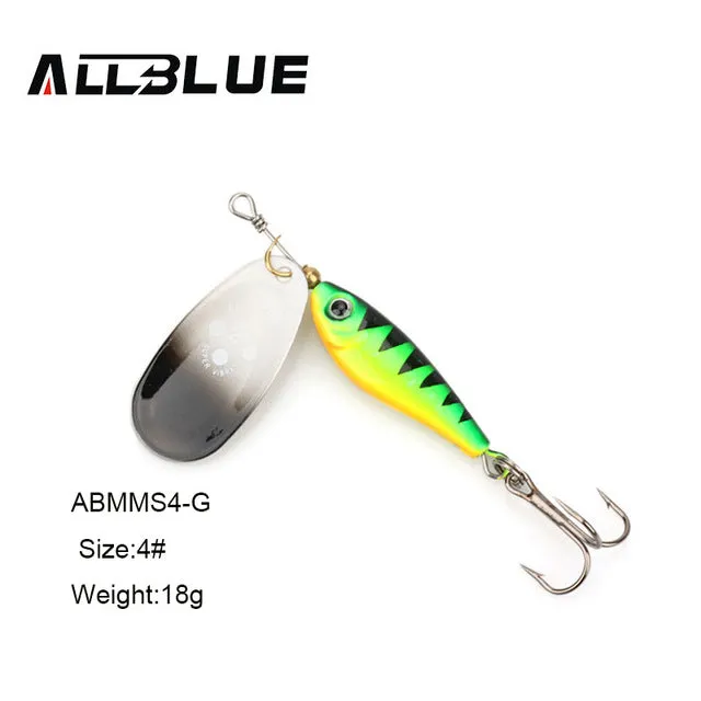 ALLBLUE Long Casting Minnow Super Spinner 9g/13g/18g Spinners Fishing Lure Longcast Artificial Bait 5 Colors Available