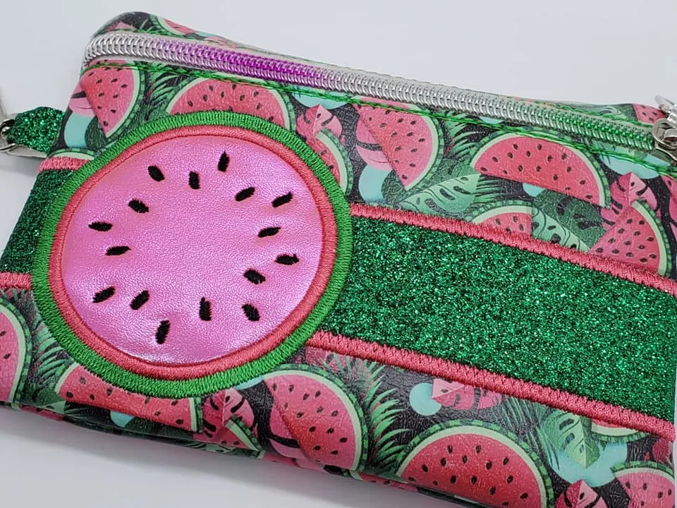 Applique Watermelon ITH Bag (4 sizes available) machine embroidery design DIGITAL DOWNLOAD