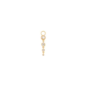 Aquila Hoop Charm | Pearl & White Topaz