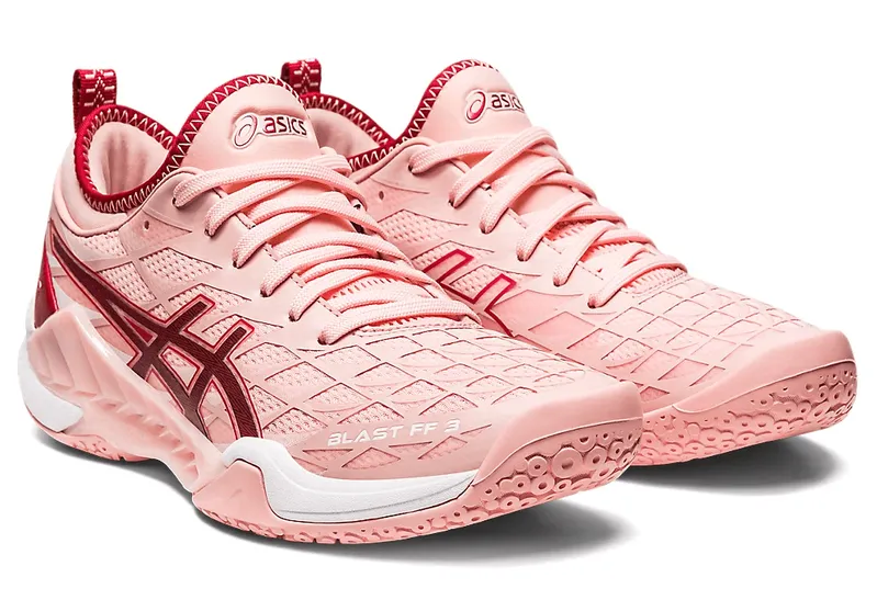 Asics Blast FF 3 Women's Court Shoes, Frosted Rose/Cranberry