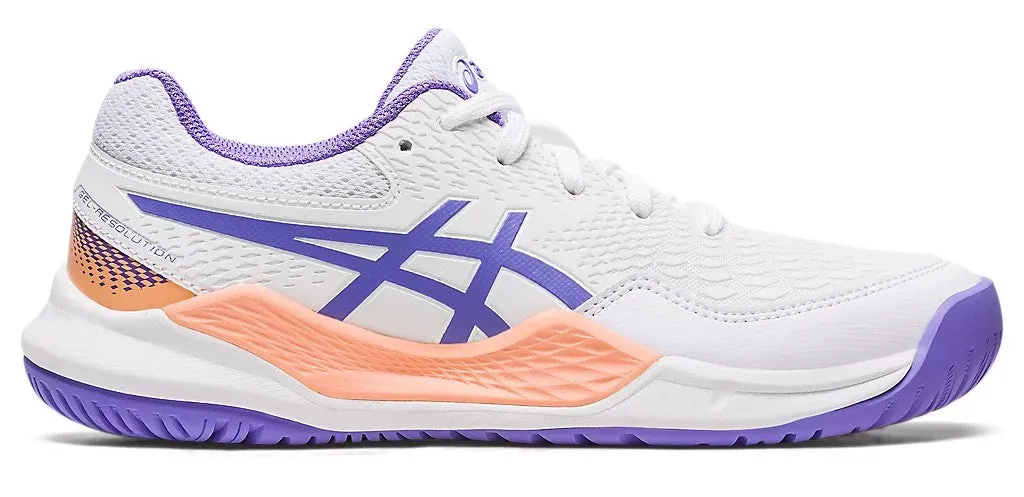 Asics Gel-Resolution 9 GS White/Amethyst Youth Tennis Shoes