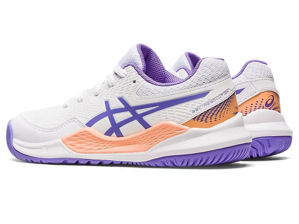 Asics Gel-Resolution 9 GS White/Amethyst Youth Tennis Shoes