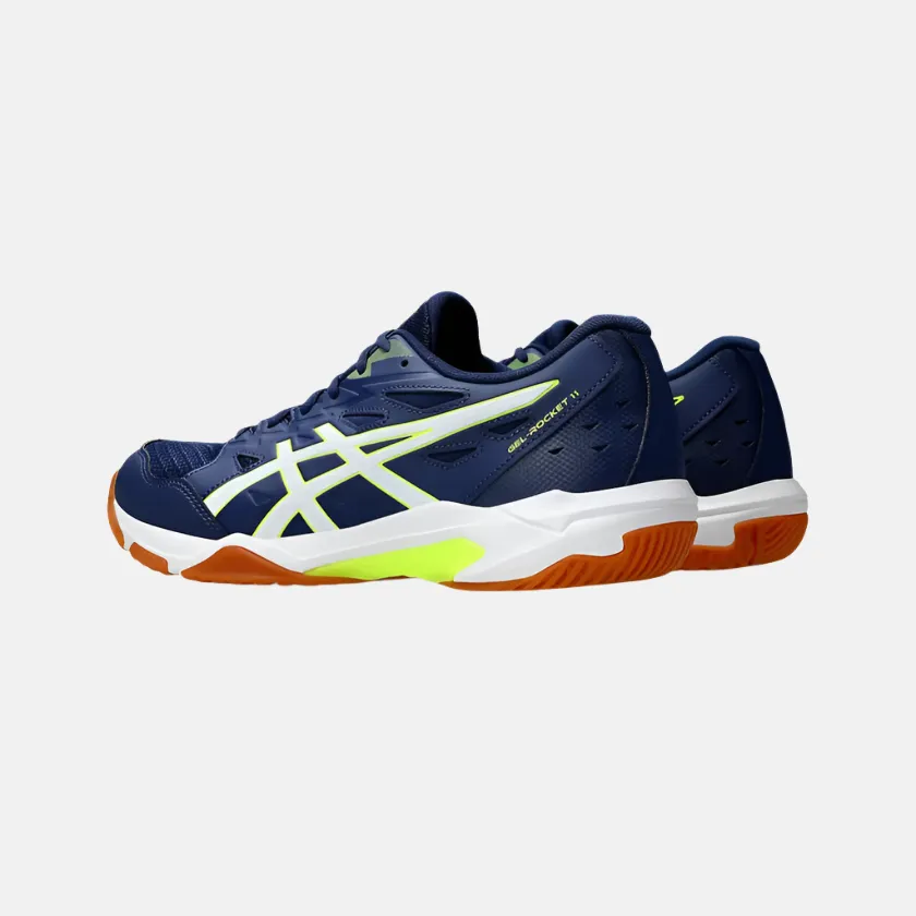 Asics GEL-ROCKET 11 Men's Badminton Shoes -Blue Expanse/Safety Yellow