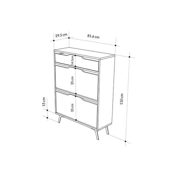 Asta Modern Shoe Cabinet with Drawers