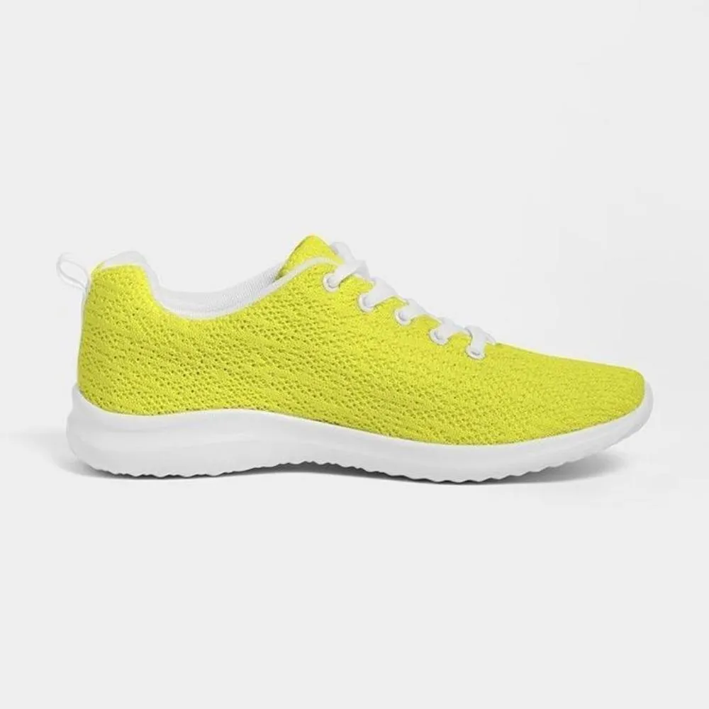 Athletic Sneakers Yellow Low Top Canvas Running Shoes