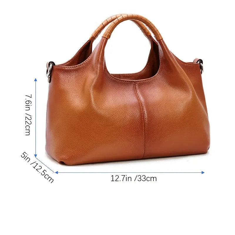 Authentic Luxury Leather Shoulder Bag - Women's Top Handle Tote Satchel Hobo Crossbody Purse with Adjustable Strap - Stylish and Spacious Handbag for Ladies