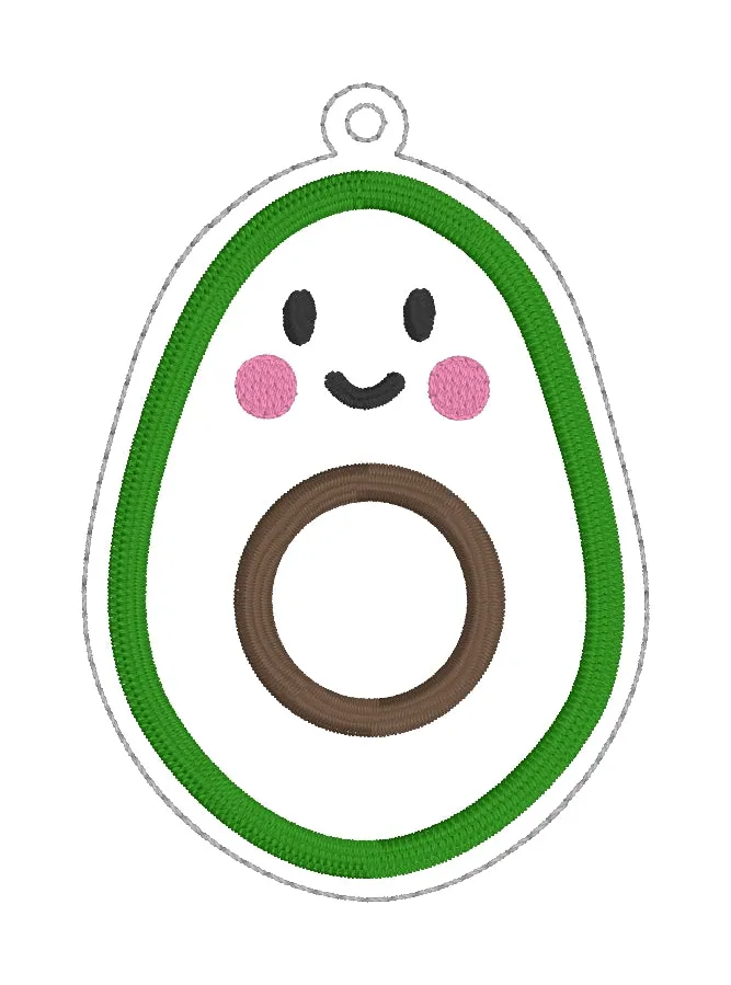 Avocado Applique bookmark/bag tag/ornament design machine embroidery design DIGITAL DOWNLOAD