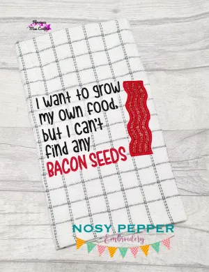 Bacon Seeds applique machine embroidery design (4 sizes included) DIGITAL DOWNLOAD