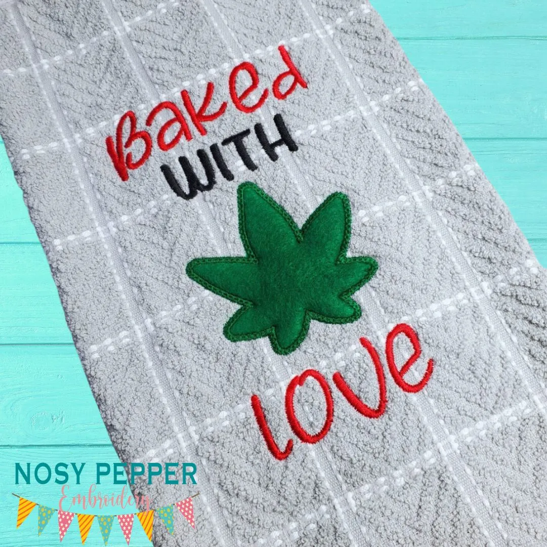 Baked With Love Applique machine embroidery design (4 sizes included) DIGITAL DOWNLOAD