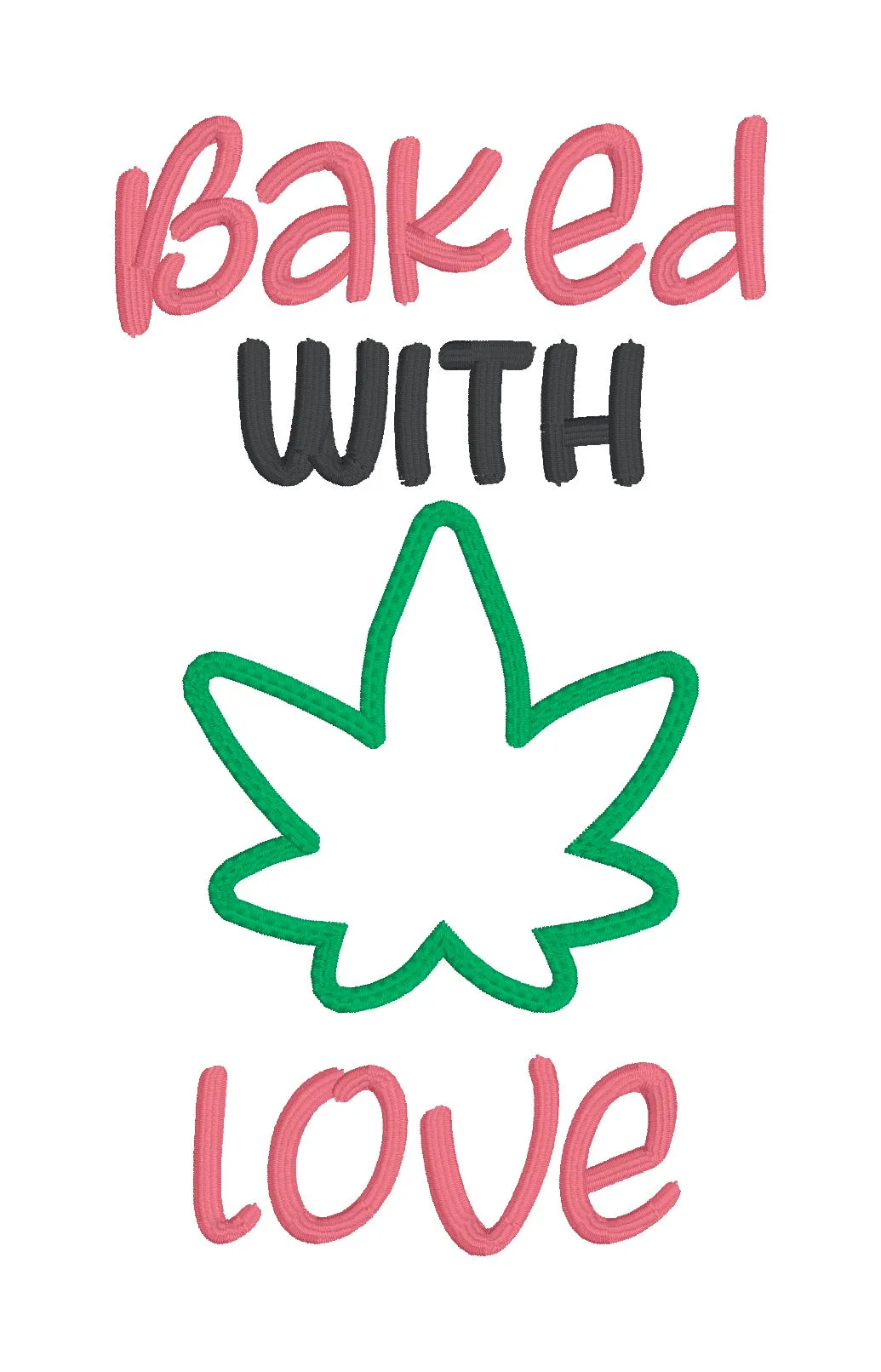 Baked With Love Applique machine embroidery design (4 sizes included) DIGITAL DOWNLOAD