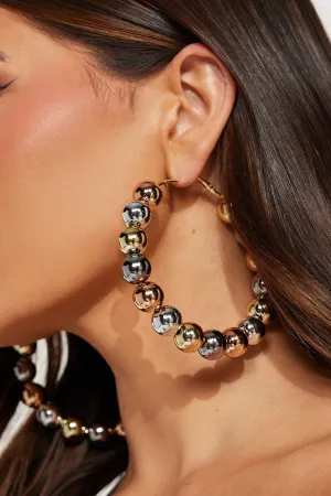 Balls In My Court Earrings - Gold/Multi