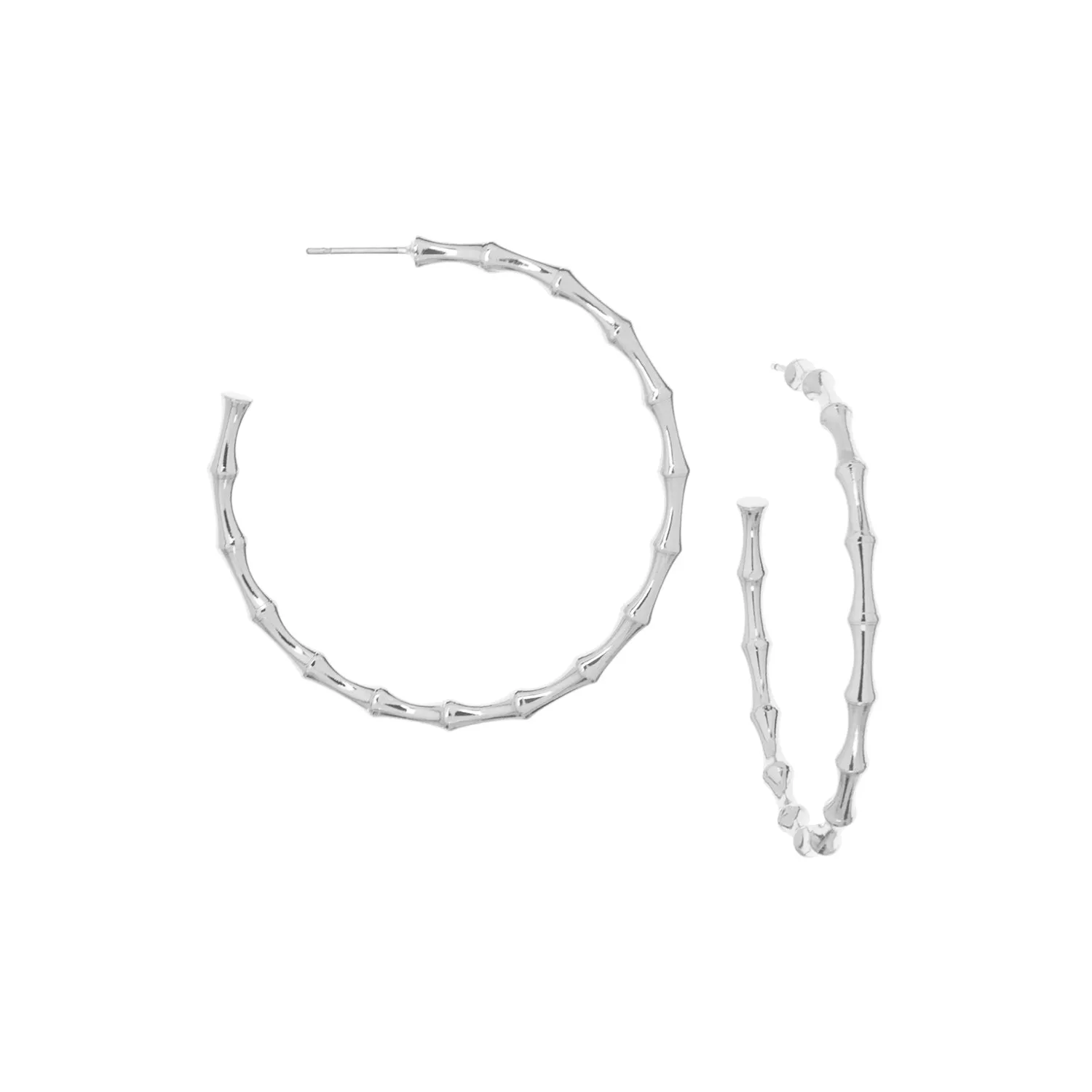 bamboo cut post hoop earring