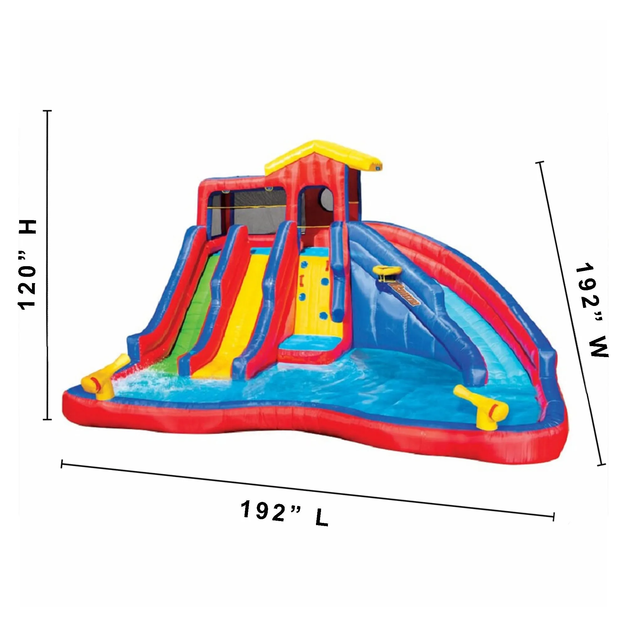 Banzai Hydro Blast Kids Inflatable Backyard Waterpark Activity Pool Play Center