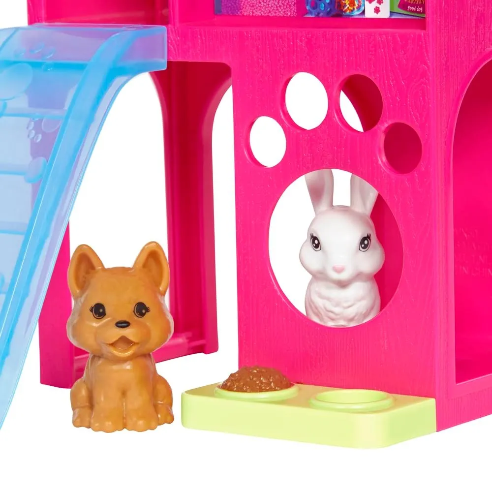 Barbie Doll With Puppy & Bunny Pet Playhouse Playset