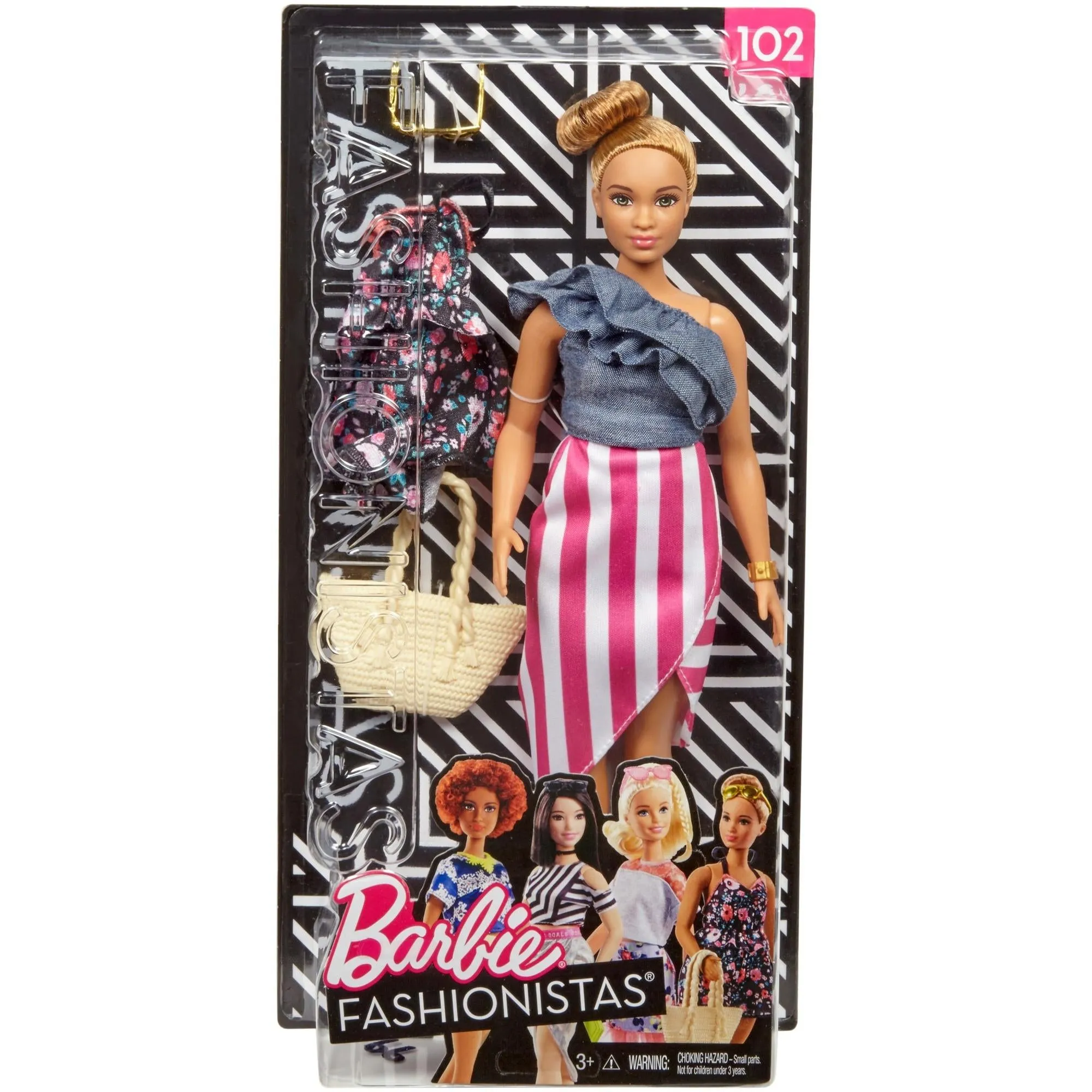 Barbie Fashionistas Doll, Curvy with Blonde Updo & Accessories