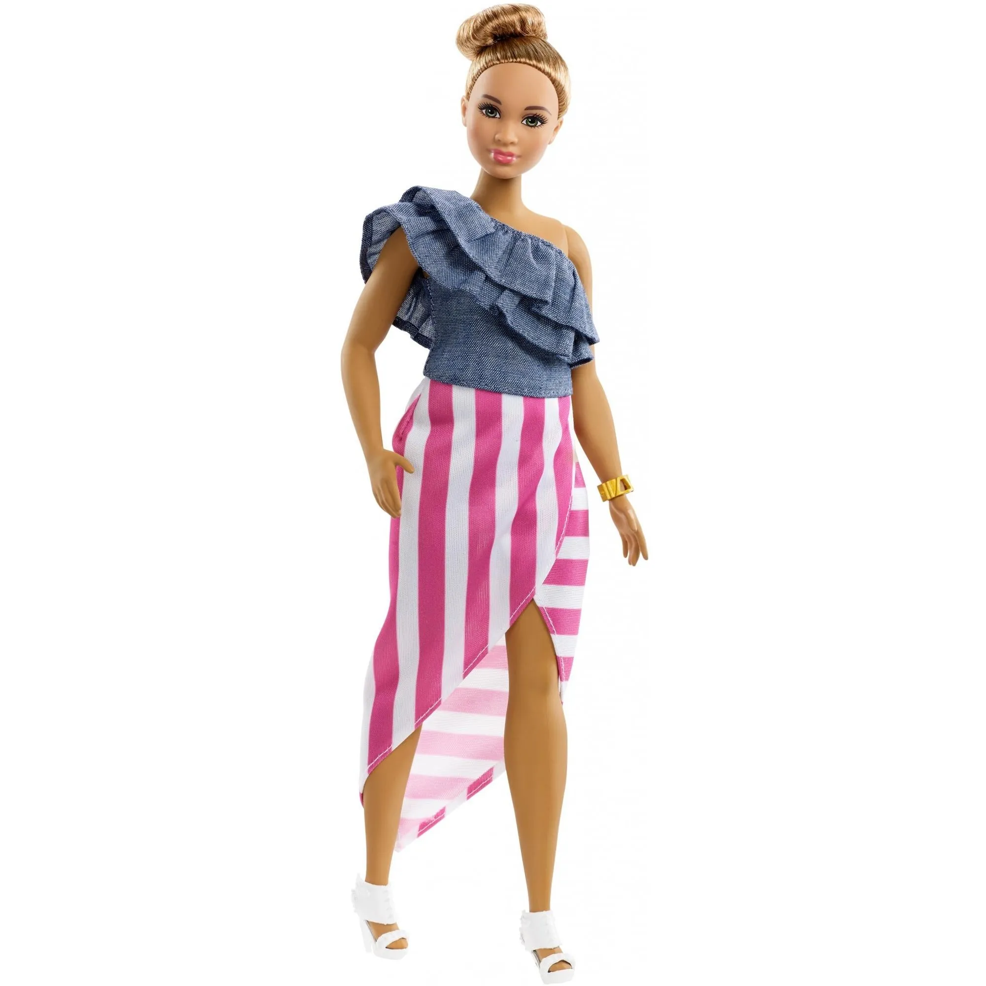 Barbie Fashionistas Doll, Curvy with Blonde Updo & Accessories