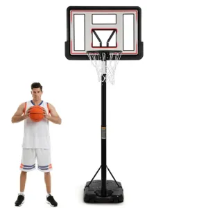 Basketball Hoop Goal Portable Basketball System Set Stand Adjustable Height Poolside Outdoor Indoor for Kid Adult Pool W Aluminum Alloy Anti-Rust Large Backboard