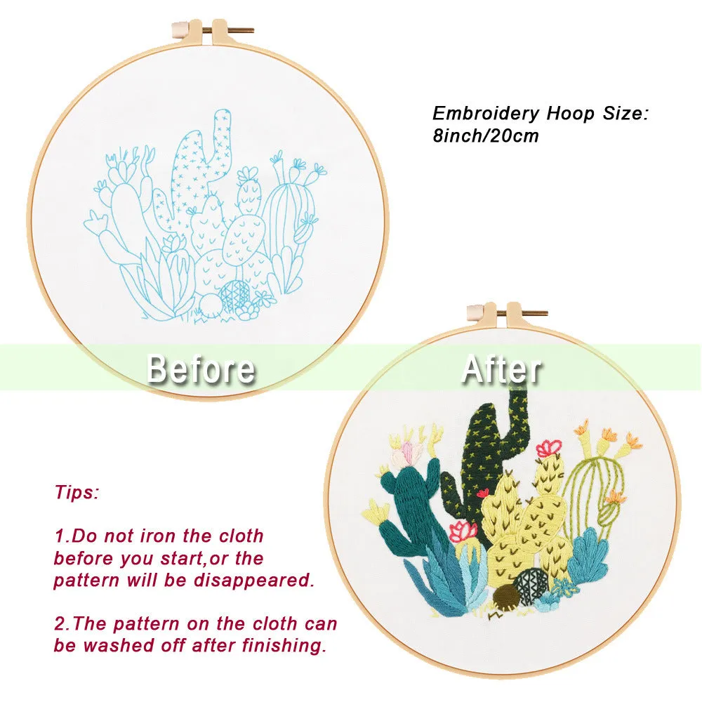 Bees & Flowers Hand Embroidery DIY Kit 20cm