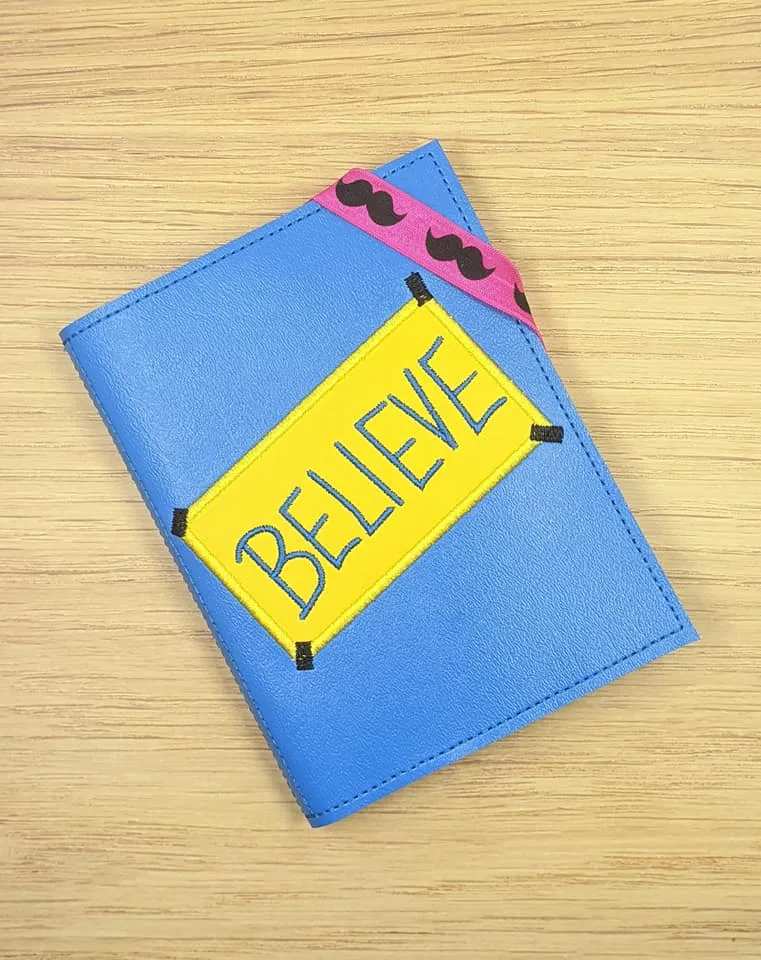 Believe applique notebook cover (2 sizes available) machine embroidery design DIGITAL DOWNLOAD