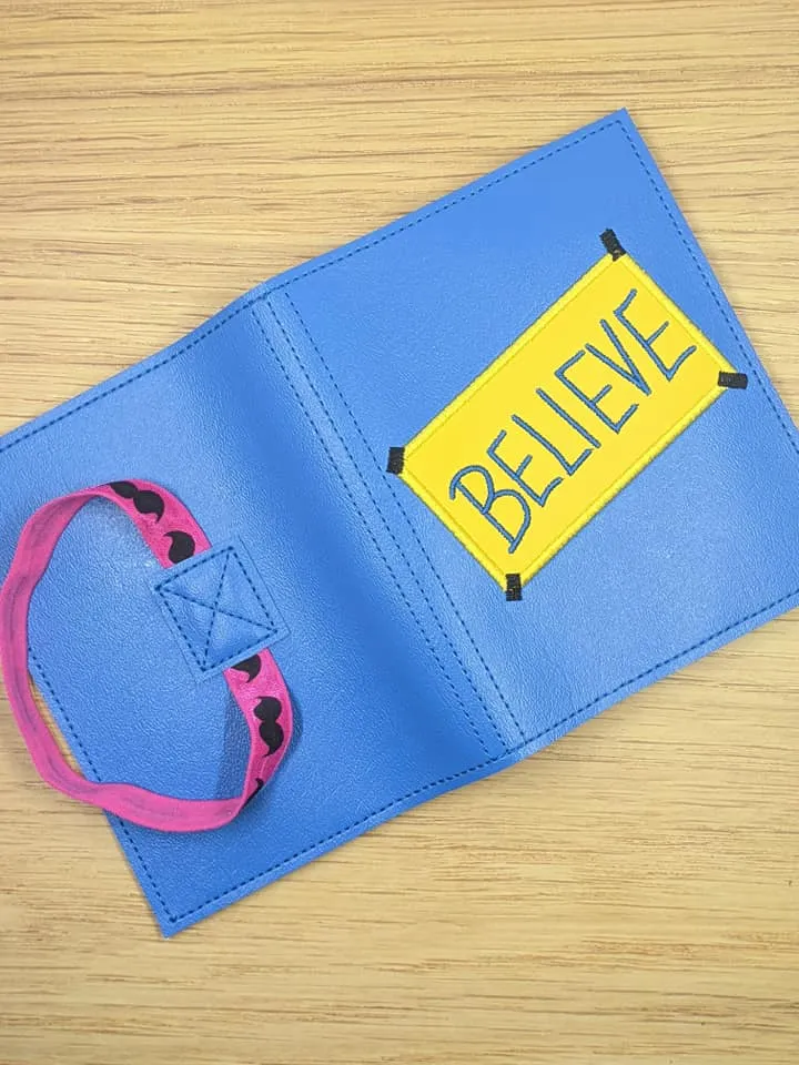 Believe applique notebook cover (2 sizes available) machine embroidery design DIGITAL DOWNLOAD