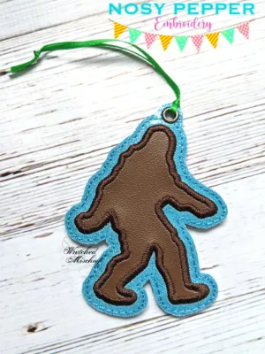 Bigfoot applique bookmark/bag tag/ornament NPE machine embroidery design DIGITAL DOWNLOAD