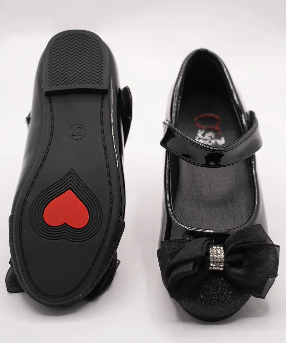 Black Coloured Newborn Dress Shoes for Girls