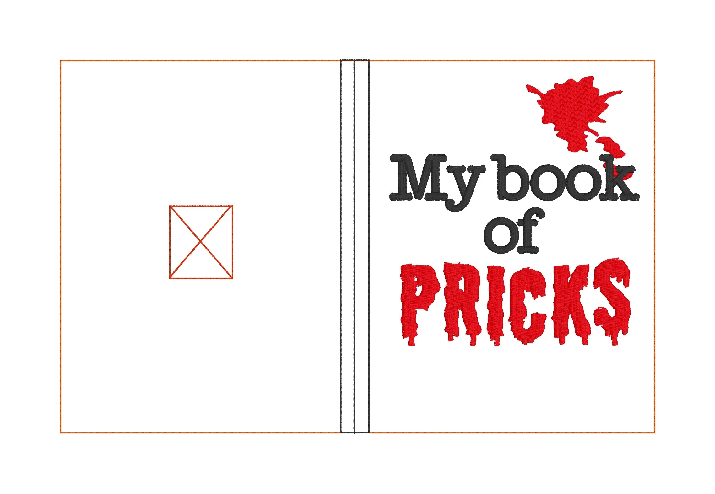 Book of pricks notebook cover (2 sizes available) machine embroidery design DIGITAL DOWNLOAD