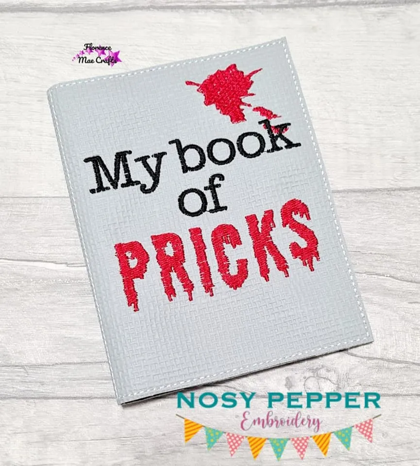 Book of pricks notebook cover (2 sizes available) machine embroidery design DIGITAL DOWNLOAD