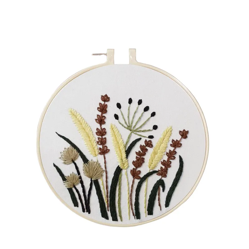 Botanical Wild Flowers Hand Embroidery Kit 20cm