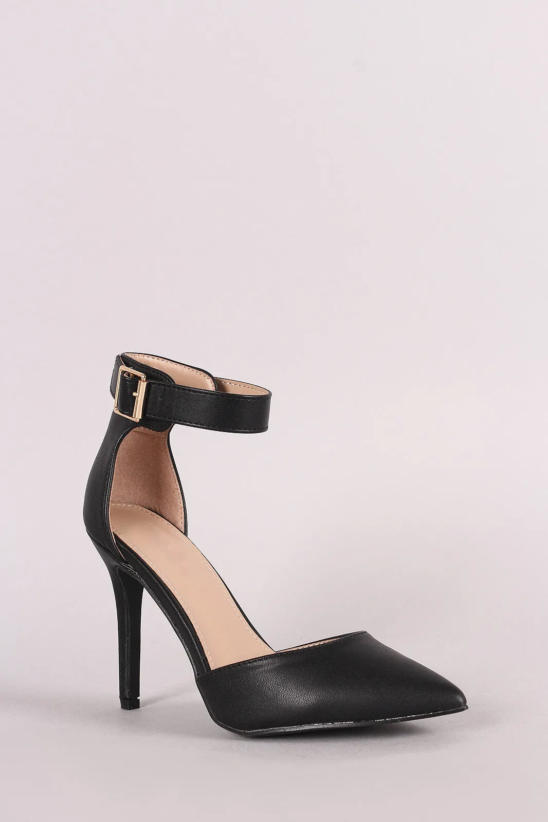 Breckelle Pointy Toe Ankle Strap Stiletto Pump