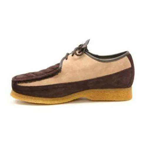 British Walkers Crown Men's Brown and Beige Suede Crepe Sole Low Top Shoes