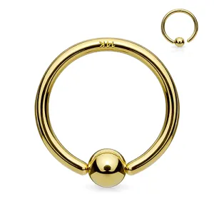 Captive Bead Nose Hoop in 14K Yellow Gold