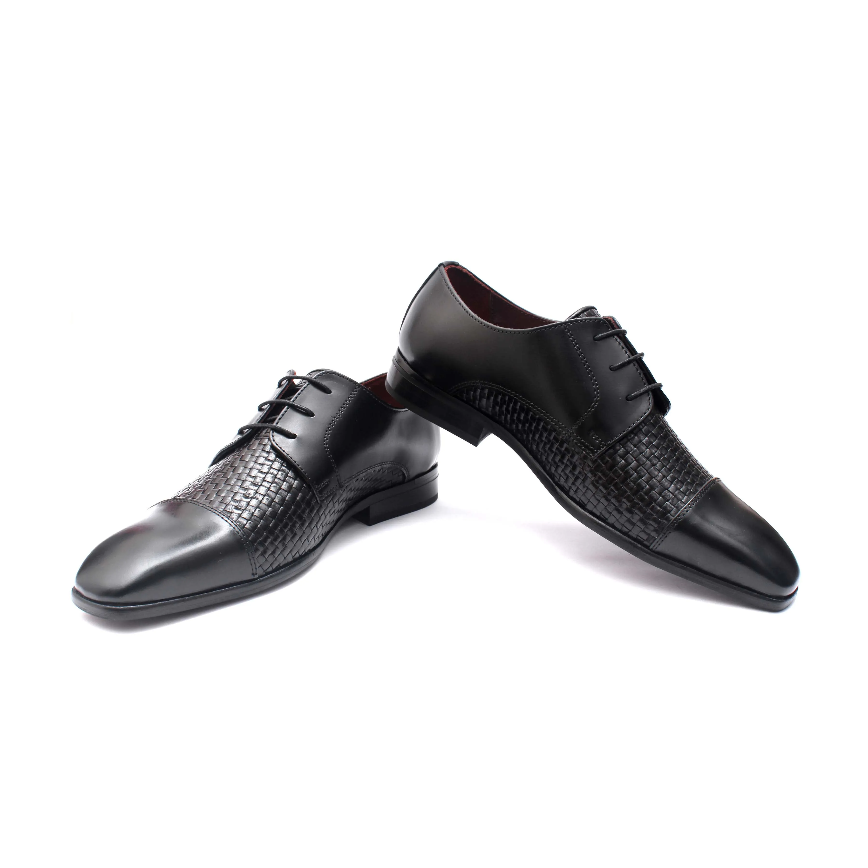 Captoe Woven Vamp Derby Black