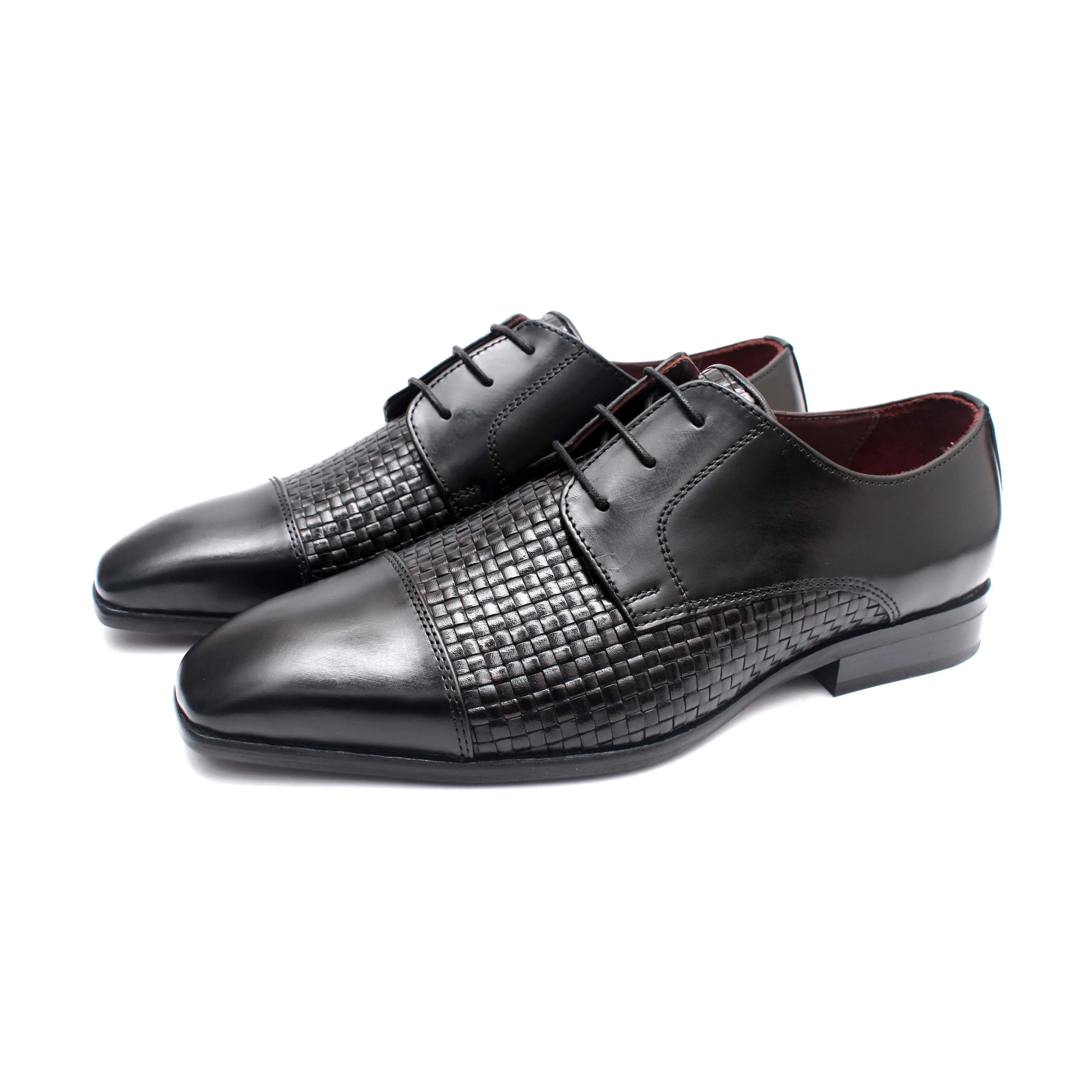 Captoe Woven Vamp Derby Black