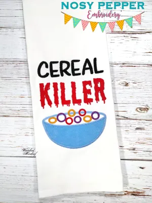 Cereal Killer machine embroidery design (4 sizes included) DIGITAL DOWNLOAD